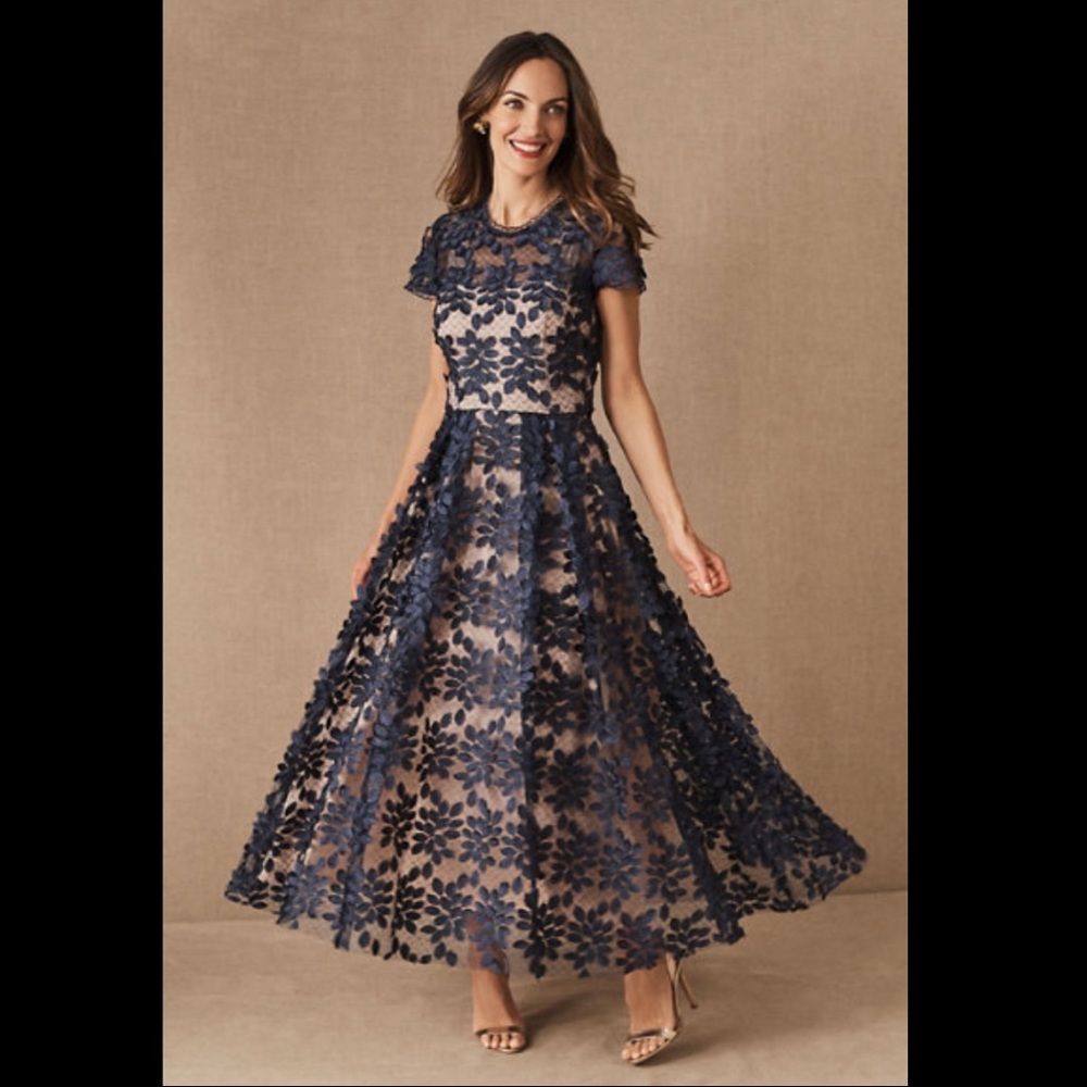 New BHLDN Virdia tea-length dress in Navy